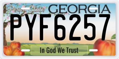 GA license plate PYF6257