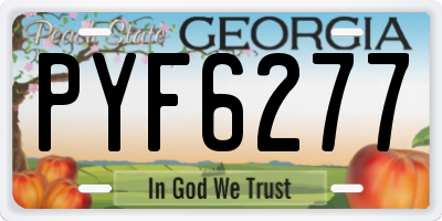 GA license plate PYF6277