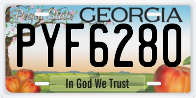 GA license plate PYF6280