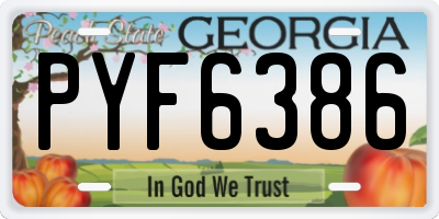 GA license plate PYF6386