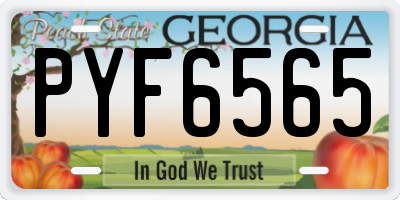 GA license plate PYF6565