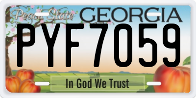 GA license plate PYF7059
