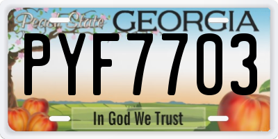 GA license plate PYF7703