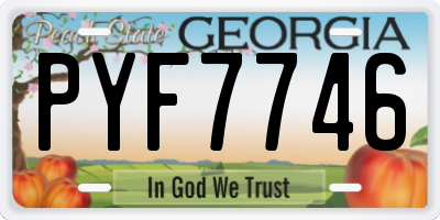 GA license plate PYF7746