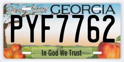 GA license plate PYF7762