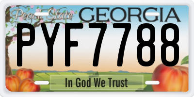 GA license plate PYF7788