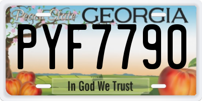GA license plate PYF7790
