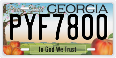 GA license plate PYF7800