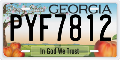 GA license plate PYF7812