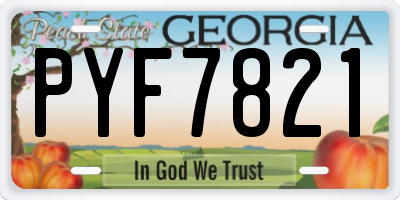 GA license plate PYF7821