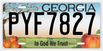 GA license plate PYF7827