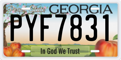 GA license plate PYF7831
