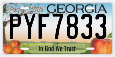 GA license plate PYF7833