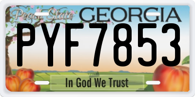GA license plate PYF7853