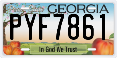 GA license plate PYF7861