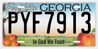 GA license plate PYF7913