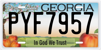 GA license plate PYF7957