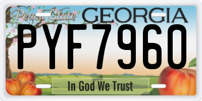 GA license plate PYF7960