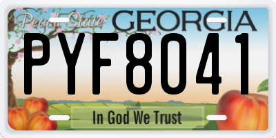 GA license plate PYF8041
