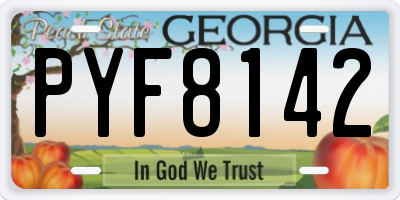 GA license plate PYF8142