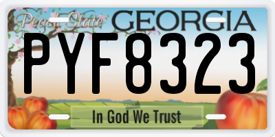 GA license plate PYF8323