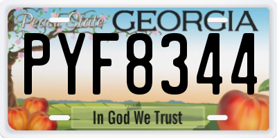 GA license plate PYF8344