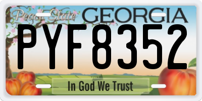 GA license plate PYF8352