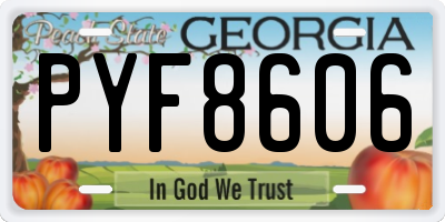 GA license plate PYF8606