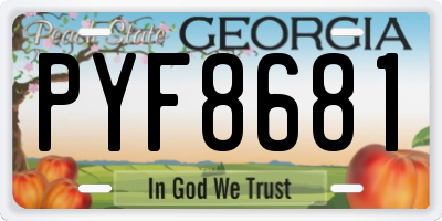 GA license plate PYF8681