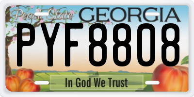 GA license plate PYF8808