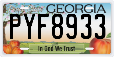 GA license plate PYF8933
