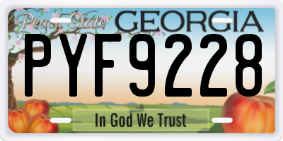 GA license plate PYF9228
