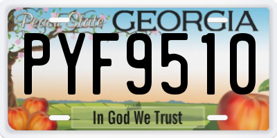 GA license plate PYF9510