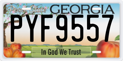 GA license plate PYF9557