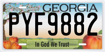 GA license plate PYF9882