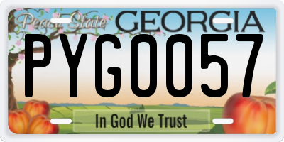 GA license plate PYG0057