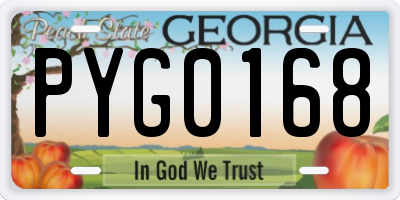 GA license plate PYG0168