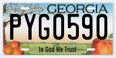 GA license plate PYG0590