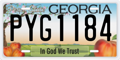 GA license plate PYG1184