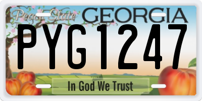 GA license plate PYG1247