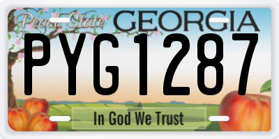 GA license plate PYG1287