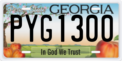 GA license plate PYG1300