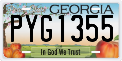GA license plate PYG1355