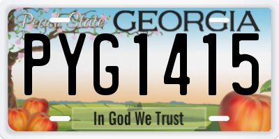 GA license plate PYG1415