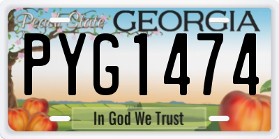GA license plate PYG1474