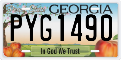 GA license plate PYG1490