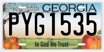 GA license plate PYG1535