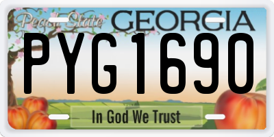 GA license plate PYG1690
