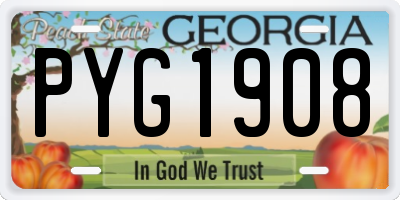 GA license plate PYG1908