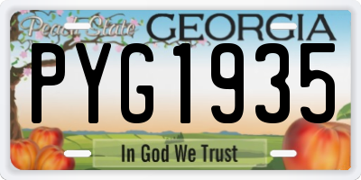 GA license plate PYG1935